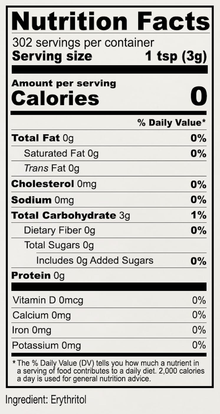 Anthony's Confectioner's Erythritol Powder, 2 lb, Non GMO, Sweetener, Zero Calorie, Keto & Paleo Friendly