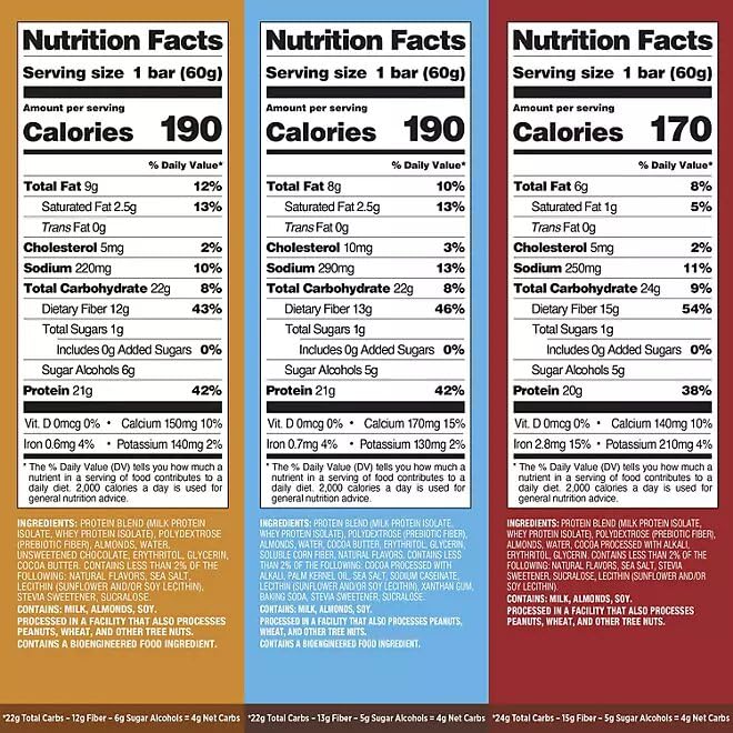 evsemo Quest Protein Bars Gluten Free, Variety Pack | Chocolate Chip Cookie Dough, Cookies & Cream and Chocolate Brownie Bars | (14 ct.)