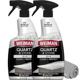 Weiman Quartz Countertop Cleaner and Polish - Clean and Shine Your Countertops Islands and Stone Surfaces with UV Protection, 24 Ounce with MicroFiber