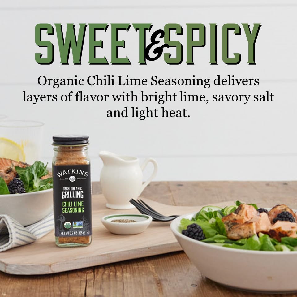 Watkins 1868 Organic Grilling Chili Lime Seasoning, 3.7 oz (Pack of 1)