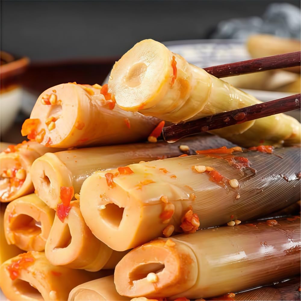 Fresh Hand Peeled Bamboo Shoots - 3 Packs 660g,Pickled Pepper Crispy Bamboo Shoots,Fresh Mountain Pepper Bamboo Shoots,Spicy Chinese Snack,Spicy