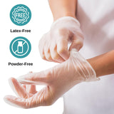 HCS Clear Vinyl Gloves - Medium Gloves Disposable, Latex-Free, Powder-Free - Vinyl Disposable Glove, Cooking, Food Prep, Cleaning - Medical Exam