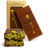 2 PACK Dubai Chocolate Bar Pistachio, Handmade Luxury Knafeh Chocolate Bar with Pistachio Cream and Kataifi (Total 7 oz - 200g)
