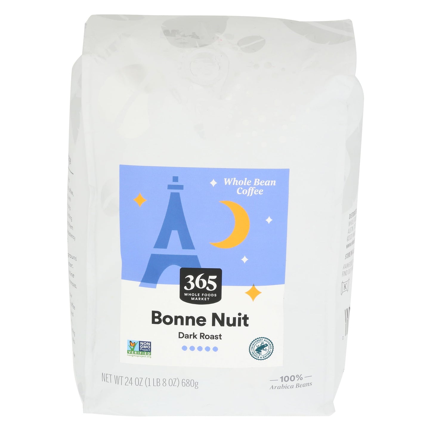 365 by Whole Foods Market, Bonne Nuit Whole Bean Coffee, Dark Roast, 24 Ounce