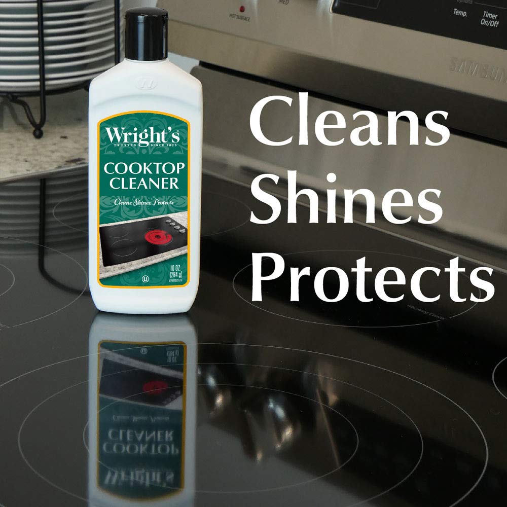 Wright's Cooktop Cleaner - Cleans and Protects Glass/Ceramic Smooth Top Ranges with its gentle formula - 10 Oz.