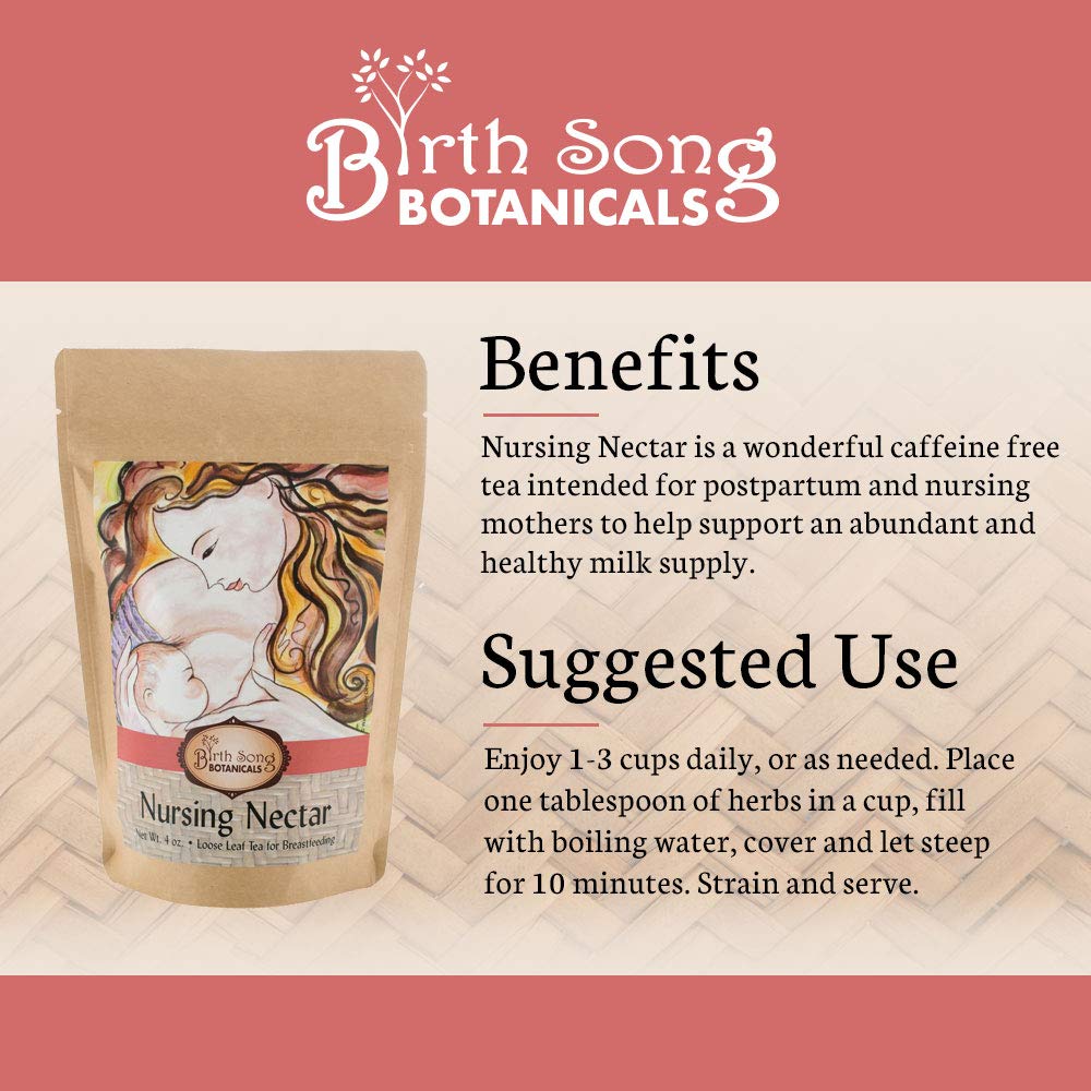 Birth Song Botanicals Nursing Nectar Herbal Breastfeeding Tea - Organic Lactation Tea to Increase Milk Supply, Enhance Milk Production & Breastmilk