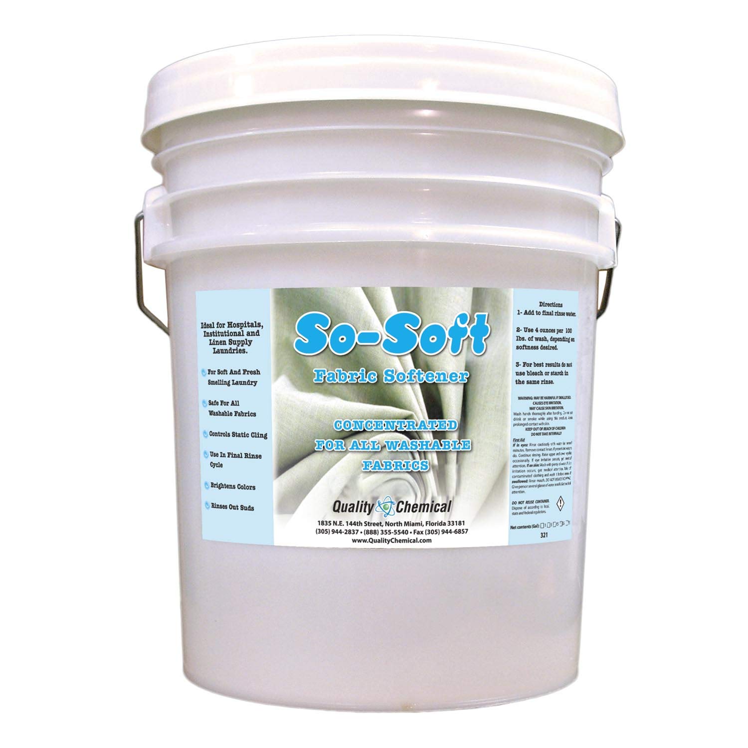 Quality Chemical So Soft Fabric Softener - All Fabric Softener - Liquid - Controls Static Cling, No Stiffening and Fraying - Laundry Softener for Soft