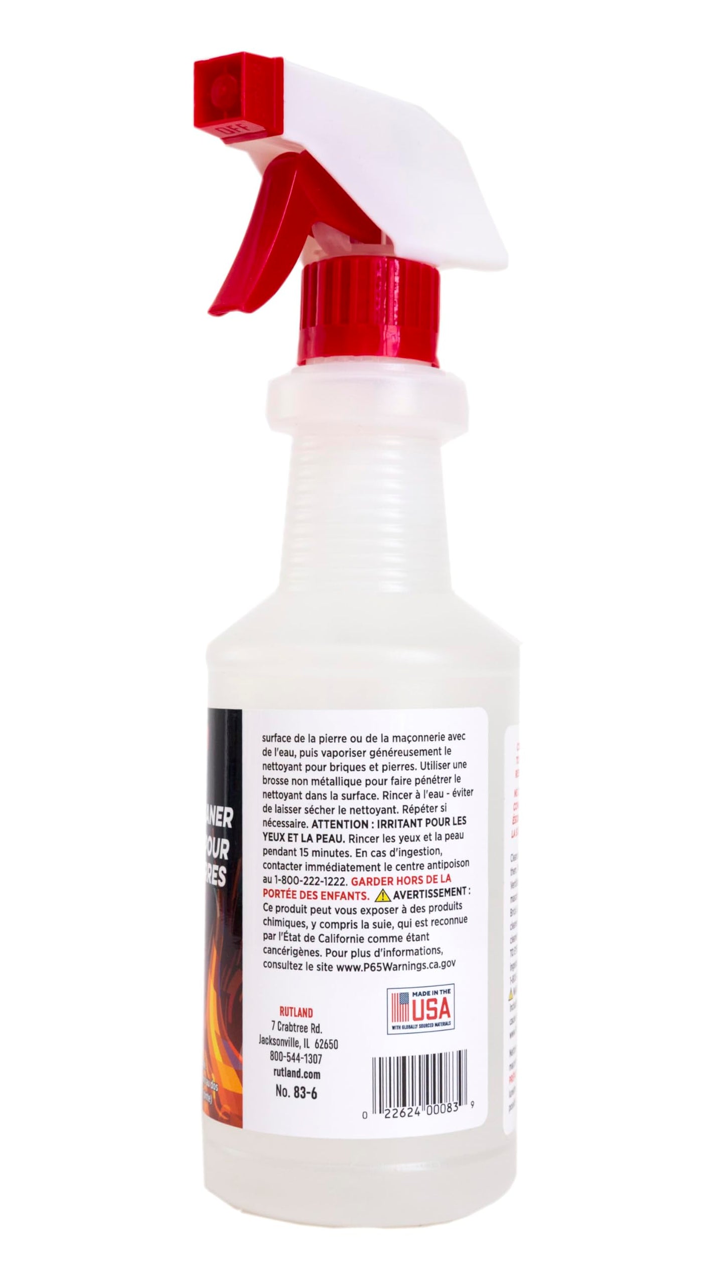 Rutland Brick and Stone Cleaner for Fireplace, Fire Brick, Terracotta, Marble & Porous Masonry - Non-Abrasive Industrial Emulsifier Cleaning Solution