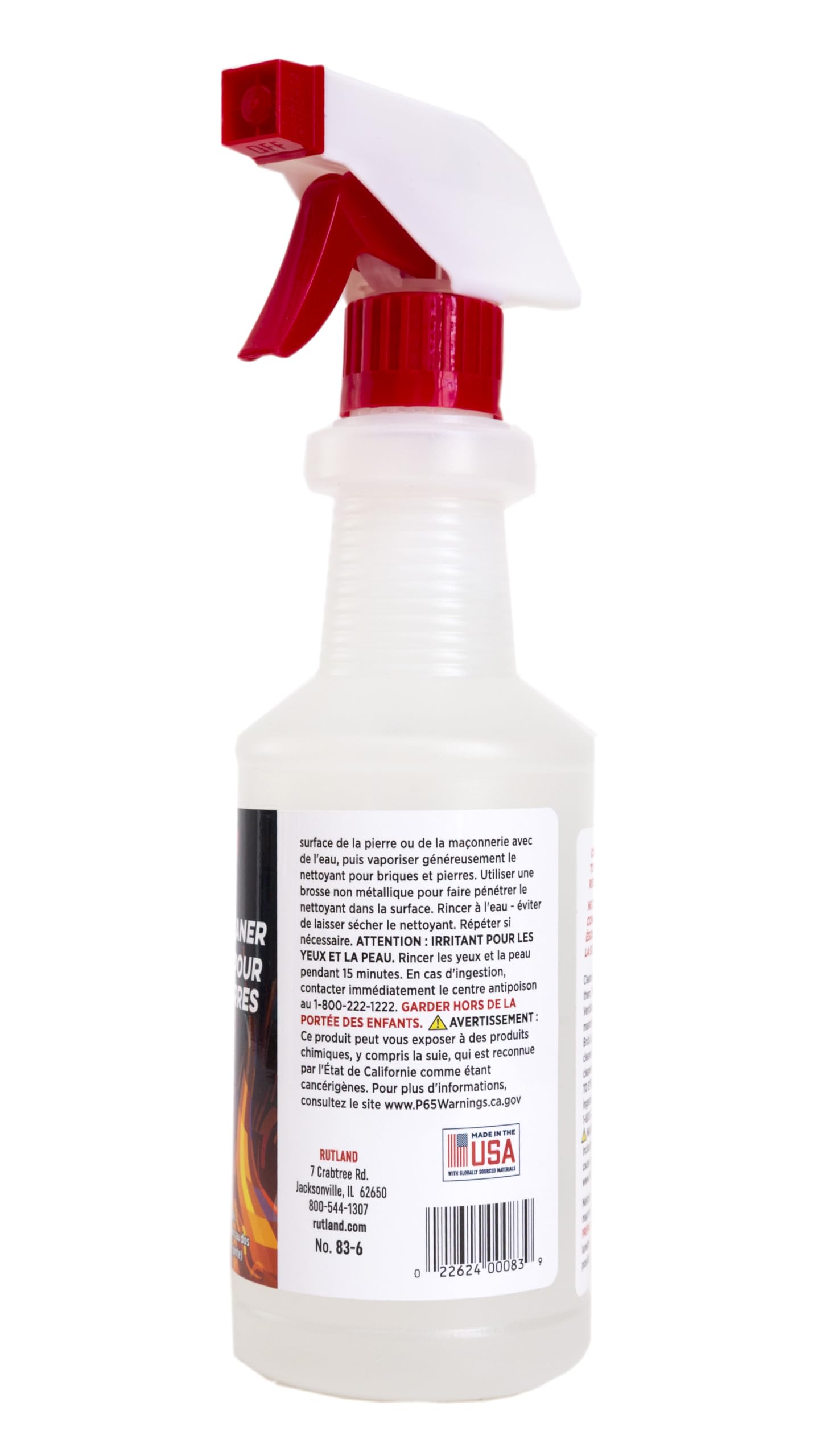 Rutland Brick and Stone Cleaner for Fireplace, Fire Brick, Terracotta, Marble & Porous Masonry - Non-Abrasive Industrial Emulsifier Cleaning Solution
