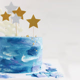 Gold Star Cake Cupcake Decorations Toppers Picks Supplies, Appetizer Picks, 30 Counting by Bilipala