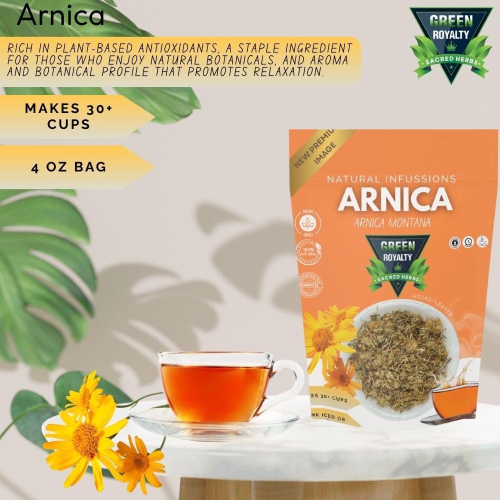 Arnica Herb Tea Bags, 2 Pack, 30+ Cups Each, 100% Natural