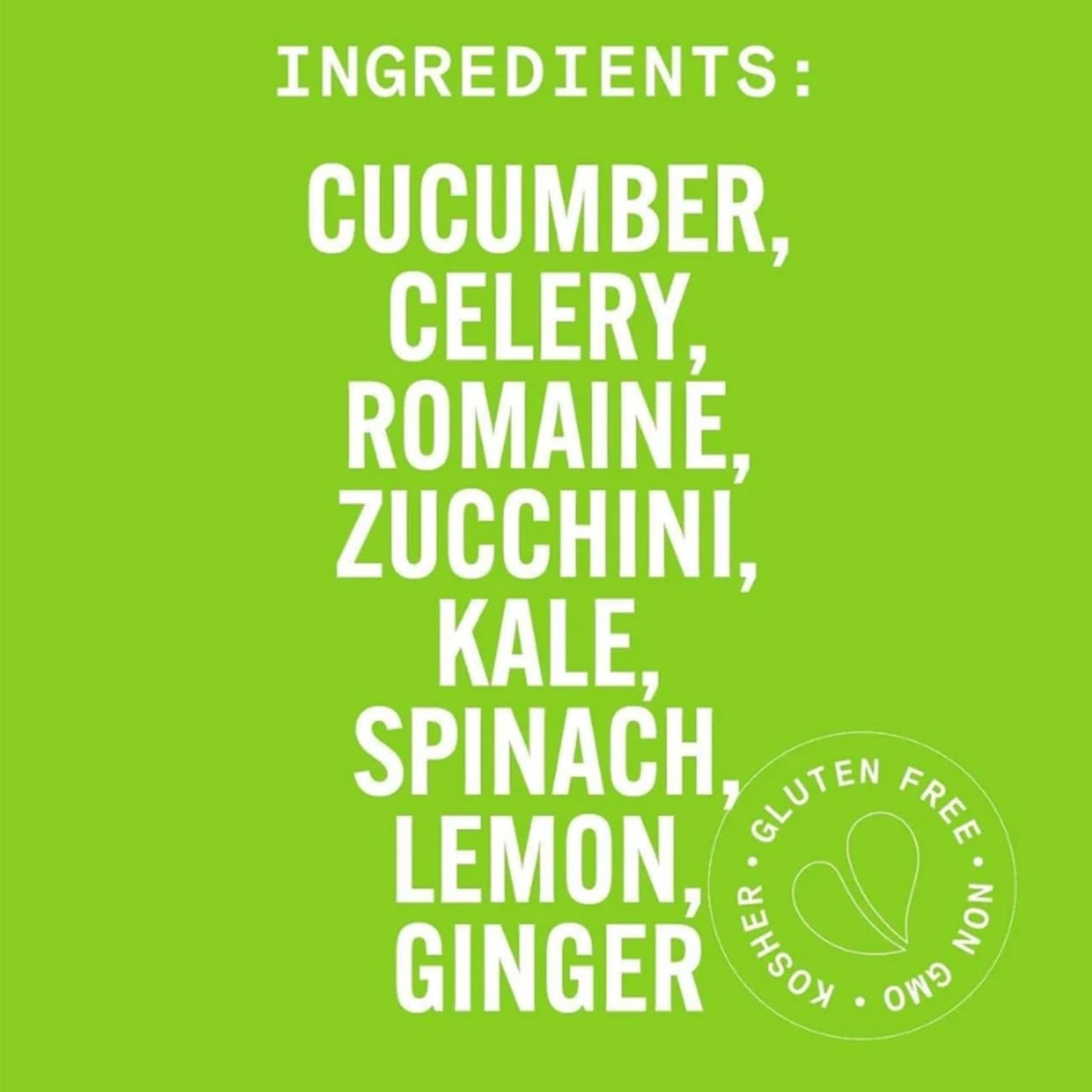Pure Green Cold Pressed Juice - Pure Greens LG - Fresh Functional Blend with Greens, Lemon, Ginger - Natural, Gluten Free, Non-GMO, No Artificial