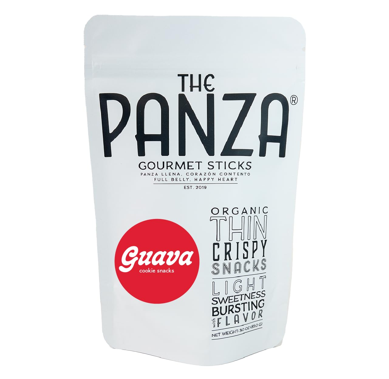 The Panza Guava Gourmet Cookie Snack Thin & Crispy | Organic, Non-GMO, 100% Natural Ingredients | Signature Pouch 3.0 oz