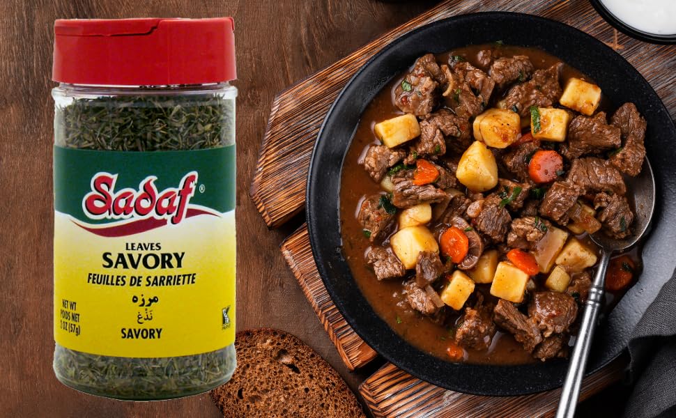 Sadaf Savory Leaves - Dried Savory Leaves for Cooking and Food Seasoning - Aromatic and Flavorful Herb - Savory Seasoning - Kosher & Vegetarian - 2 oz