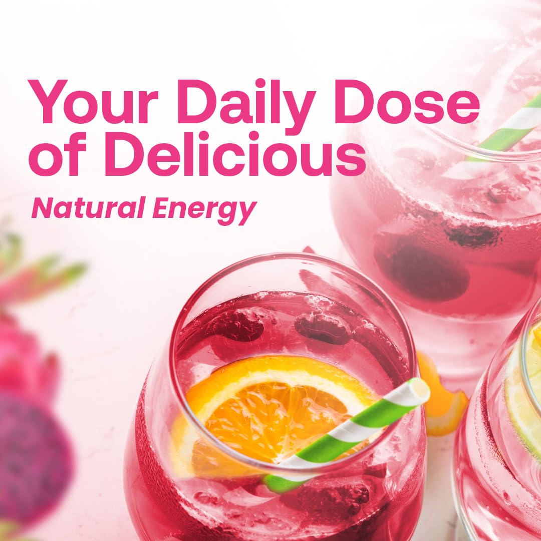 Dr. Smoothie Refreshers Dragon Fruit Lychee - Made with Real Fruit Juice - Drink Concentrate, No Artificial Colors, Shelf-Stable - Lightly Caffeinated