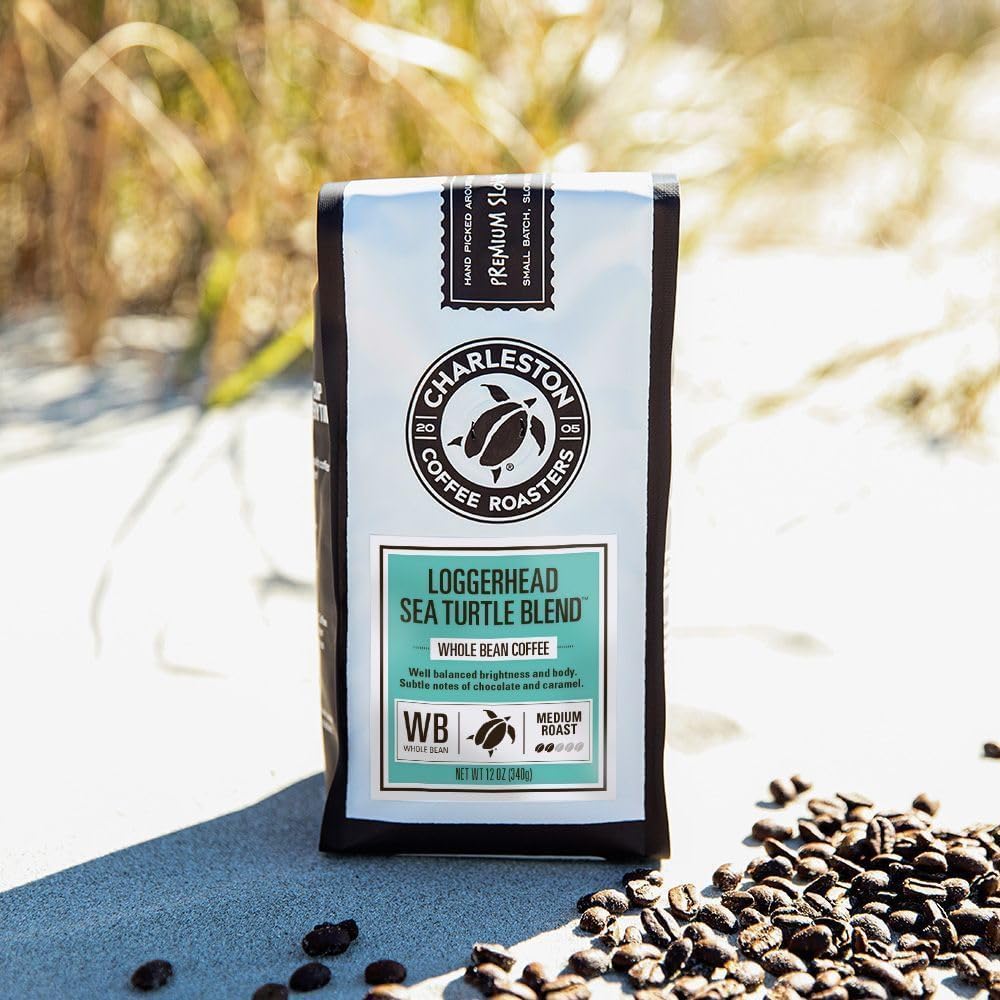 Charleston Coffee Roasters | Specialty Organic Ground Coffee | Hand Picked, Premium Slow Roast (Loggerhead Sea Turtle Blend) 12oz