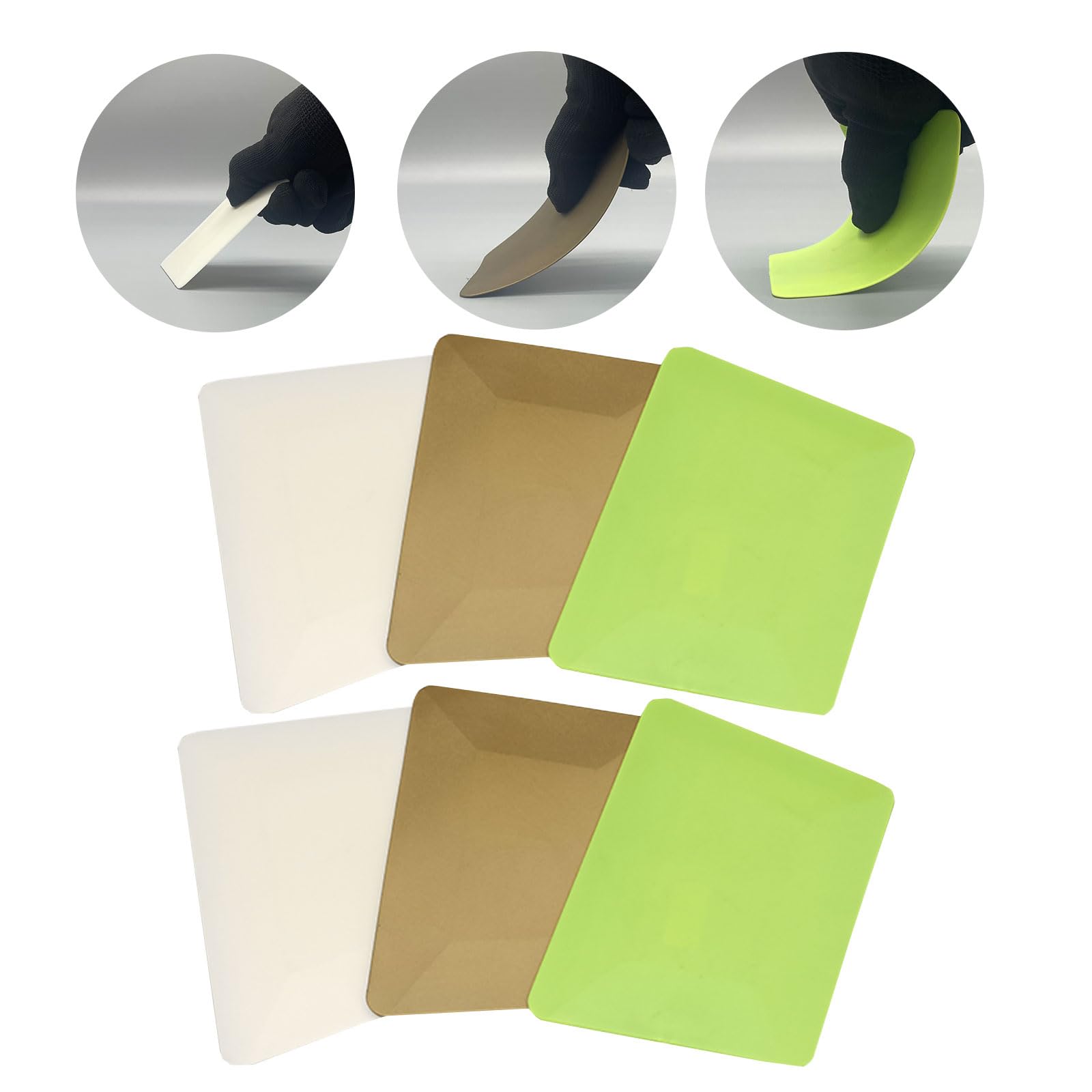 GWEITOOL Window Tint Tools 6Pcs Window Tint Squeegee Plastic Hard Card Squeegee Window Tint Kit for Window Tinting Application
