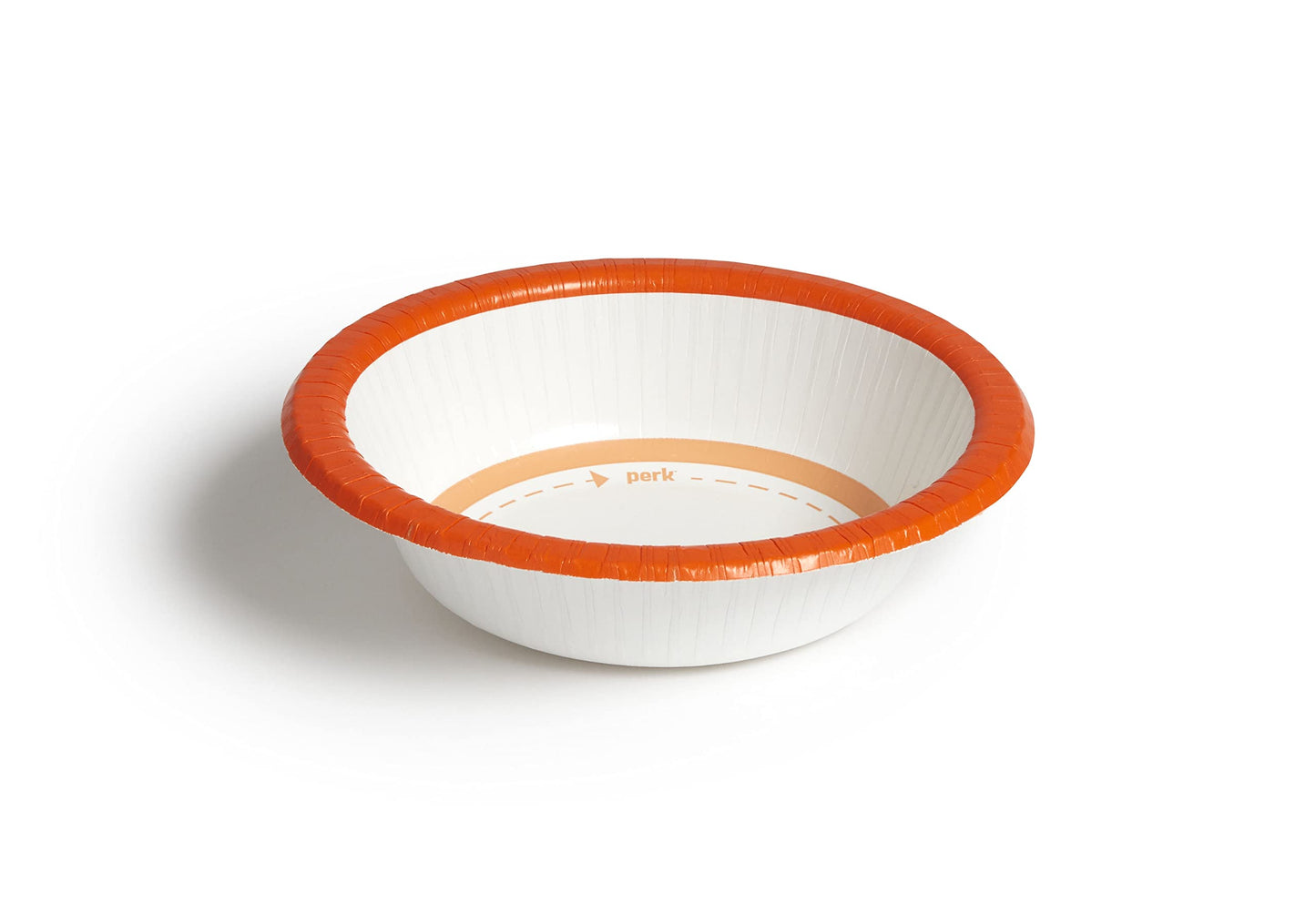 Perk Heavy?Weight Paper Bowls, 12 Oz, 125 Count Bulk Disposable Bowls for Soups, Snacks & Everyday Meals, White/Orange