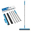 KOLLIEE Floor Squeegee Adjustable 59'' Long Handle Professional Floor Squeegee with Hook Water Squeegee Foam Blade for Concrete Floor Tile Pet Hair