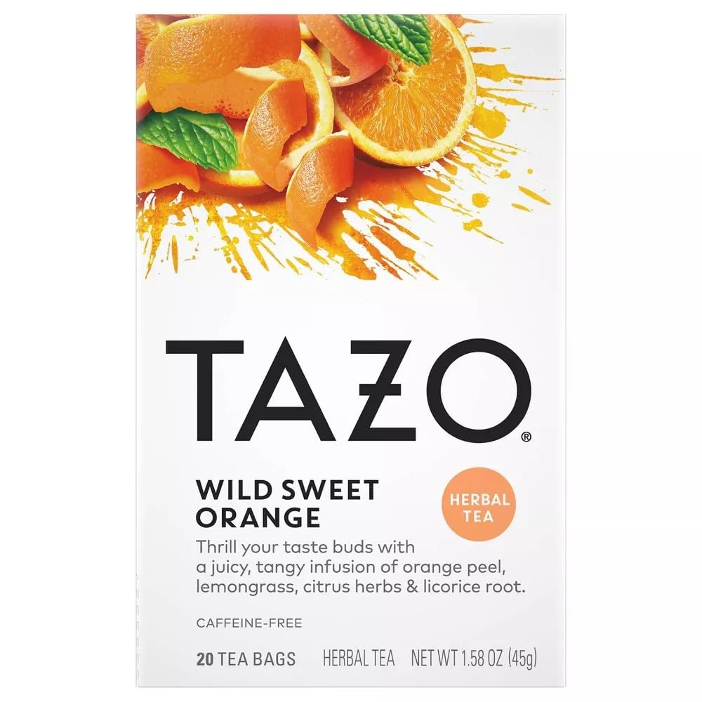 Tazo Wild Sweet Orange Herbal Tea, 20 Count Box 1.58oz (Pack of 3)