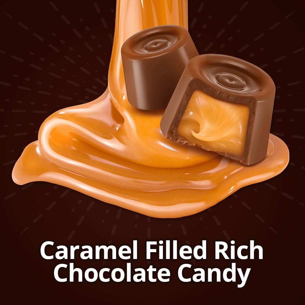 Candy Creamy Caramels Wrapped in Rich Chocolate, 1lb Pack of Christmas Candy Bulk, Delicious Christmas for Gifting, Perfect Christmas Chocolate Mix