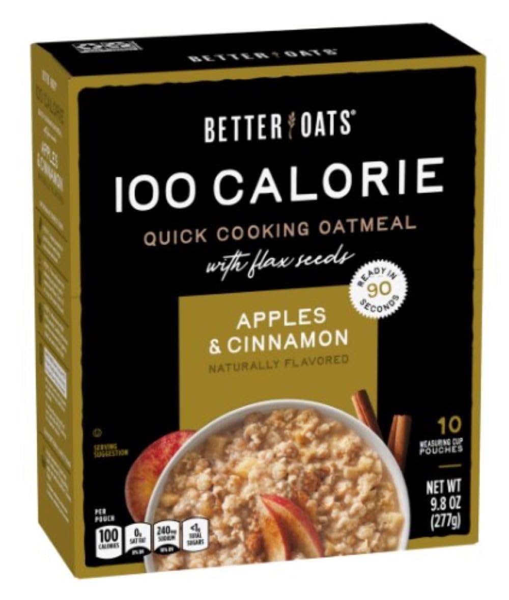 Better Oats Instant Oatmeal Apples & Cinnamon 9.8 ounce ( Pack of 3 )