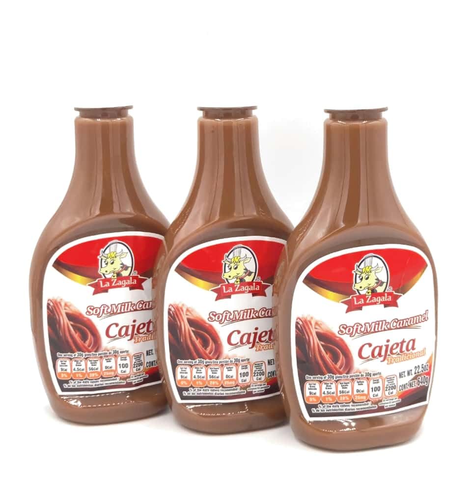 La Zagala Soft Milk Caramel Cajeta, Traditional Mexican Dessert Spread, 22.5 oz, Pack of 3