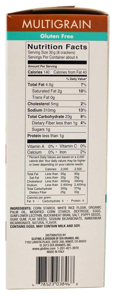 Glutino Cracker Multigrn Gf Wf