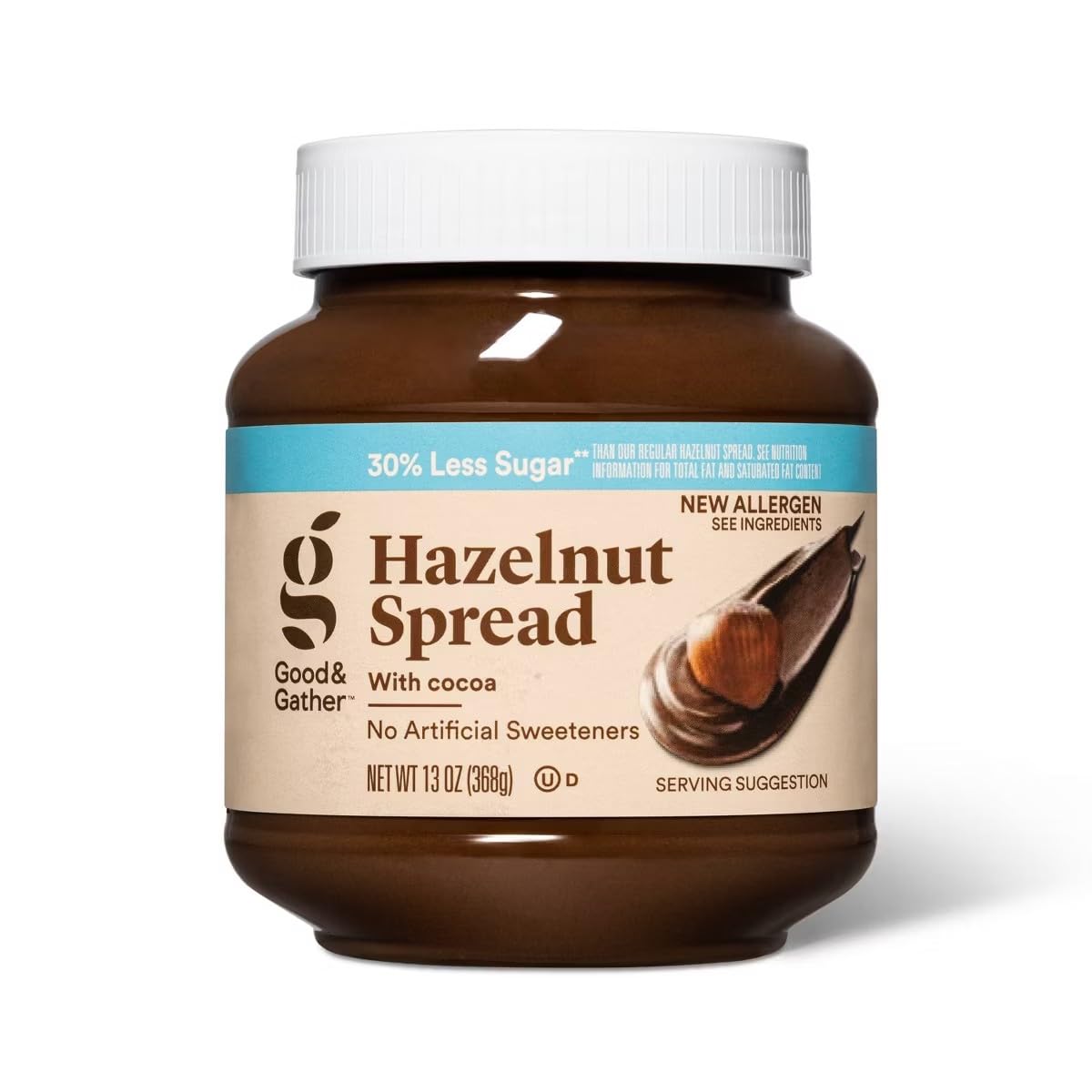 Good & Gather™ Hazelnut Spread with Cocoa, 30% Less Sugar, No Artificial Sweeteners, 13 oz 1 Pack