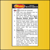 Shan Memoni Mutton Biryani Recipe and Seasoning Mix 2.11 oz (60g) - Spice Powder for Gujrati Style Pilaf - Suitable for Vegetarians - Airtight Bag in
