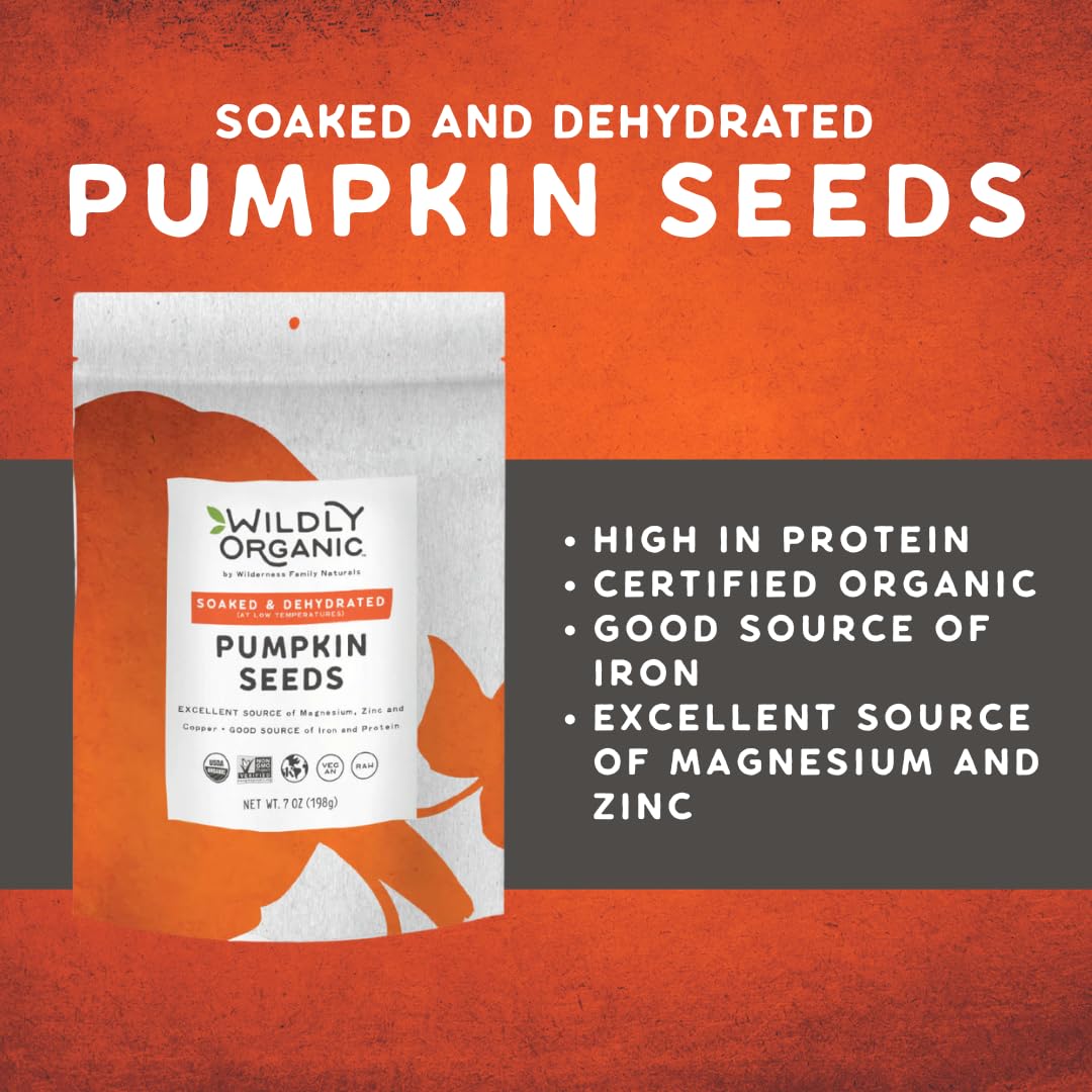 Wildly Organic Raw Pumpkin Seeds 16 Oz, 1lb Resealable Bag - Organic, Unsalted, Non-GMO, Vegan, Keto-Friendly, Plant-Based, Clean Eating Snack
