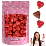 2 Pounds Fruidles Valentine's Milk Chocolate Hearts, Party Bag Fillers, Red Individually Wrapped Foils, Kosher Certified