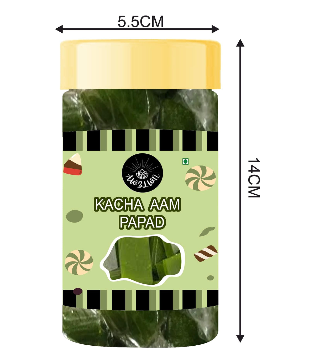 Awzlwn Indian Taste Candy (7.05 OZ / 200 GM, Kacha Aam Papad)