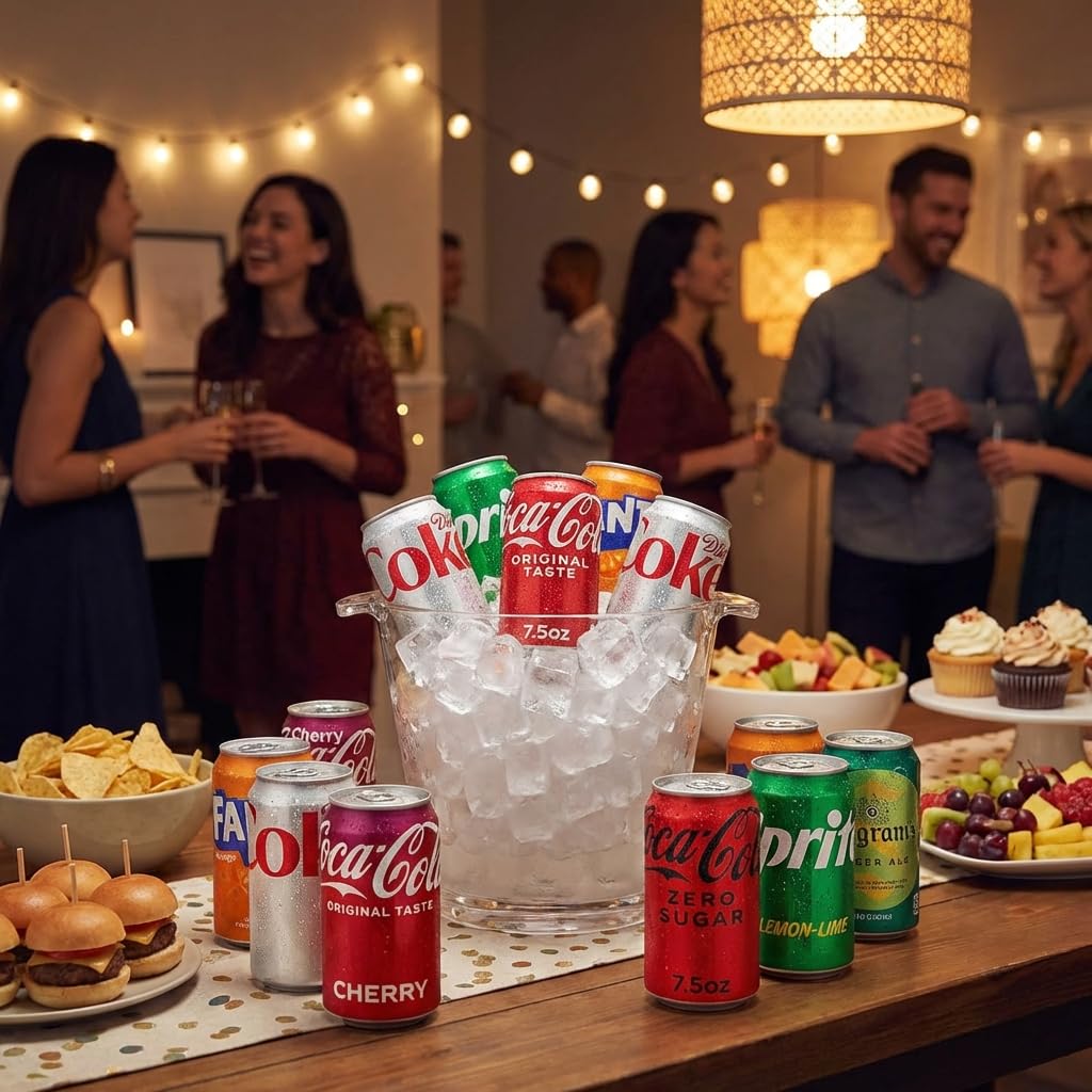 Coca-Cola Variety Pack - 24 Pack Assorted Mini Soda (7.5 Fl Oz Cans) - Coke, Cherry Coke, Diet Coke, Coke Zero, Fanta Orange, Seagram’s Ginger Ale