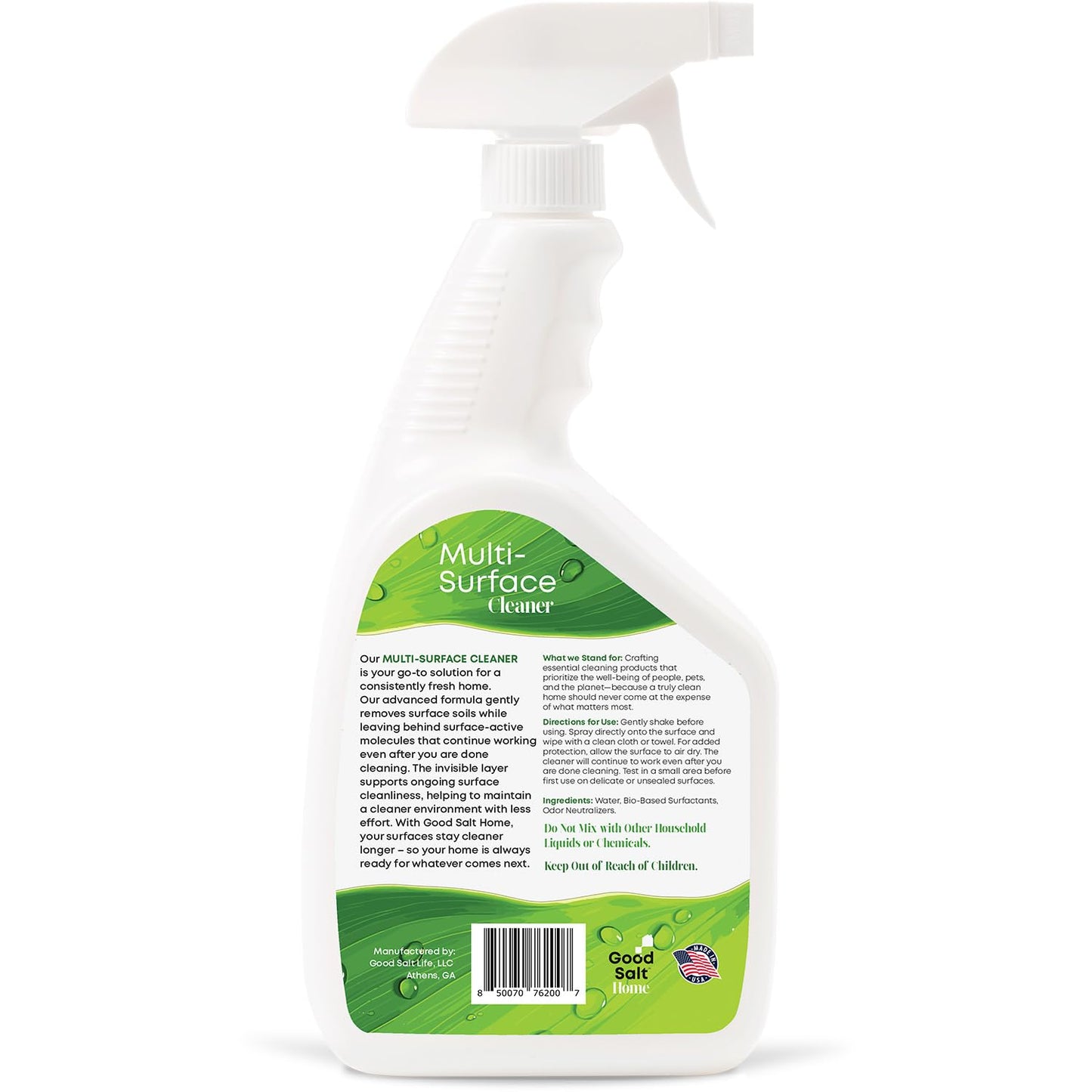 Good Salt Home Multi-Surface Cleaner Spray, Probiotic All Purpose Cleaner, Made in the USA, 32 Ounce Bottle