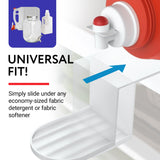 IMPRESA Laundry Detergent Cup Holder & Laundry Drip Catcher - 2-Pack, White Plastic - Slides Under Tub for Universal Detergent Drip Tray & Spill