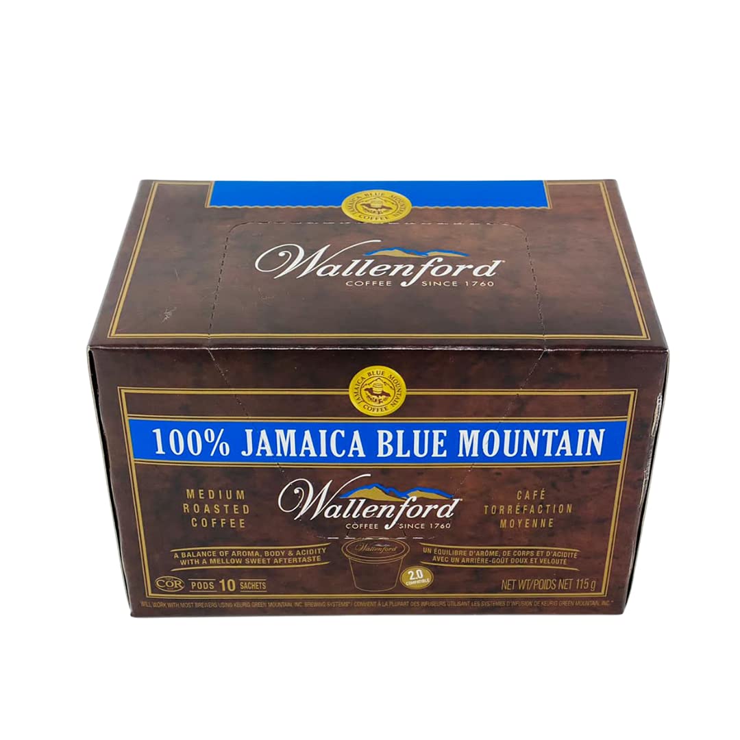 Wallenford Jamaica Blue Mountain K Cups Coffee Pods for Kcup Brewer System (24 Count)