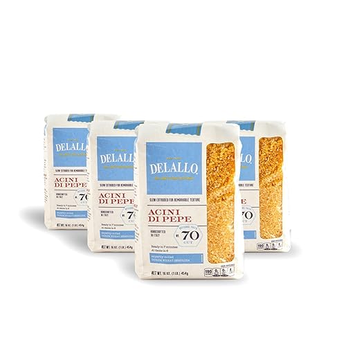 DeLallo Acini di Pepe Pasta, Pastina Pasta Made in Italy, Made with Only 100% Durum Wheat Semolina Flour, Non-Enriched, All Natural, Bronze Cut