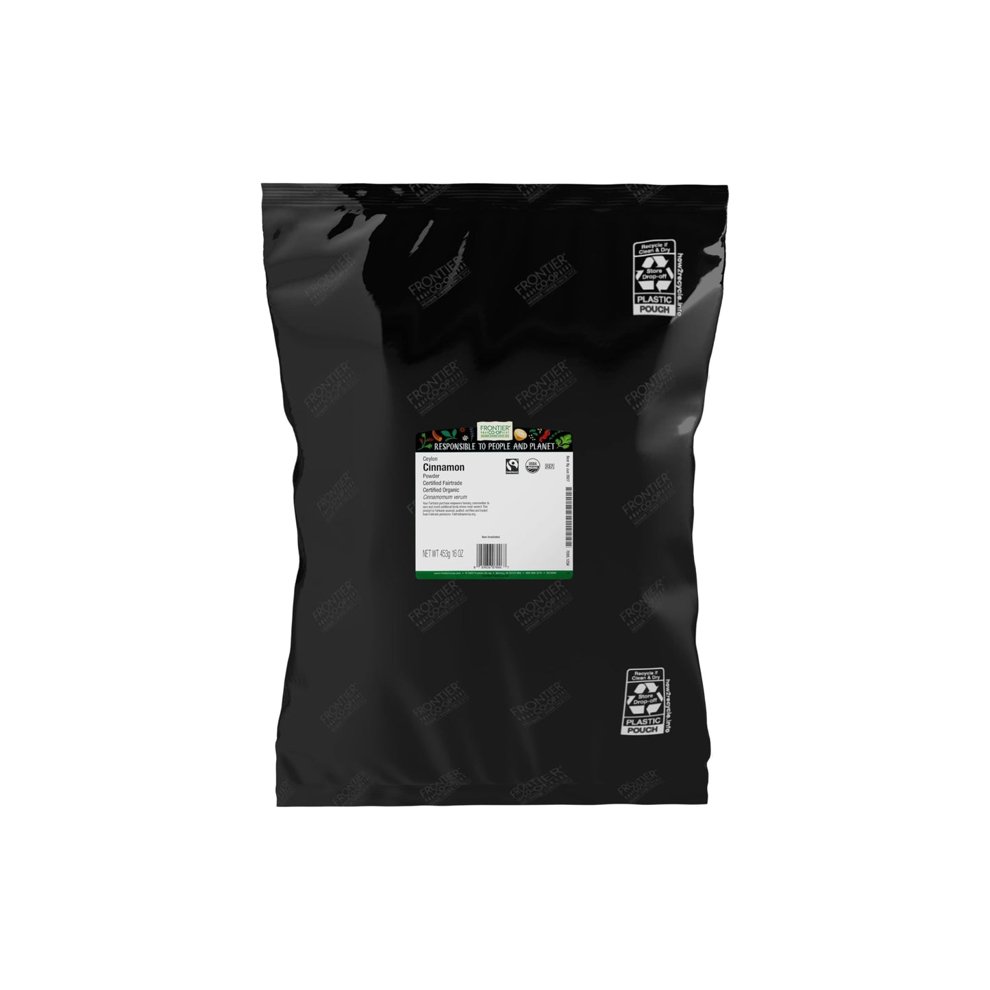 Frontier Co-op Organic Ceylon Cinnamon, Ground, Fairtrade Certified, 16 Oz, Bulk Bag - "True Cinnamon" for Scones, Donuts, and Baked Goods