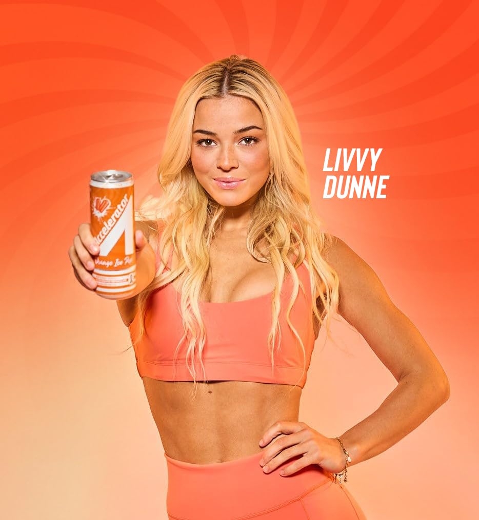 Accelerator Energy Drink, Orange Ice Pop 12oz can (12 pack), Zero Sugar, Sustained Energy from 100% Natural Caffeine (200mg from Green Coffee Bean
