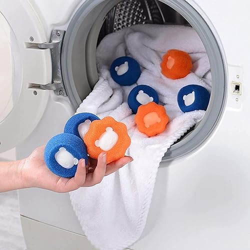 GHKAEYC 3PCS Reusable Hair Remover Washing Machine Laundry Ball Dryer Ball for Clothing Dog Cat Pet Hair Remover (Blue), 5cm