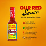 El Yucateco Red Habanero Hot Sauce, Salsa Picante de Chile Habanero, Gluten Free, Sugar Free, 4 oz, 6 Pack (Habanero)