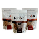 TEFFOLA Variety Pack Teff Granola | 3 Pack | Original, Berry Burst, Chocolate Charm | 3-4g Sugar per serving | Gluten Free Certified and Low Sugar |