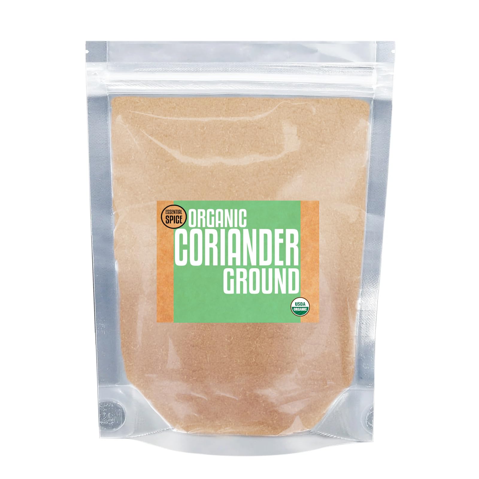 Essential Spice Organic Ground Coriander, 16 oz - Warm, Citrusy & Nutty Spice Powder - Perfect for Curries, Marinades, Baking & Global Cuisine