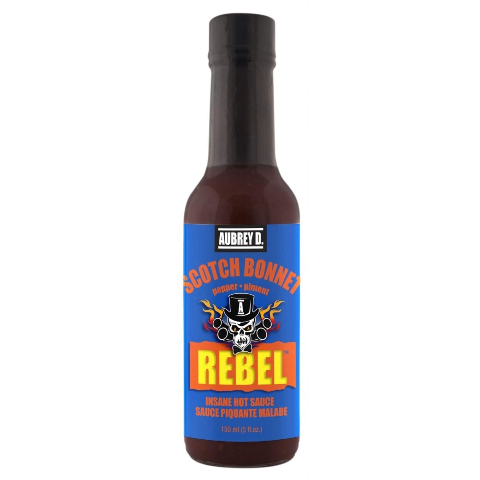 Aubrey D. Rebel Scotch Bonnet Hot Sauce, Spicy Pepper Flavor For Meat, Fish, Chicken & Vegetables