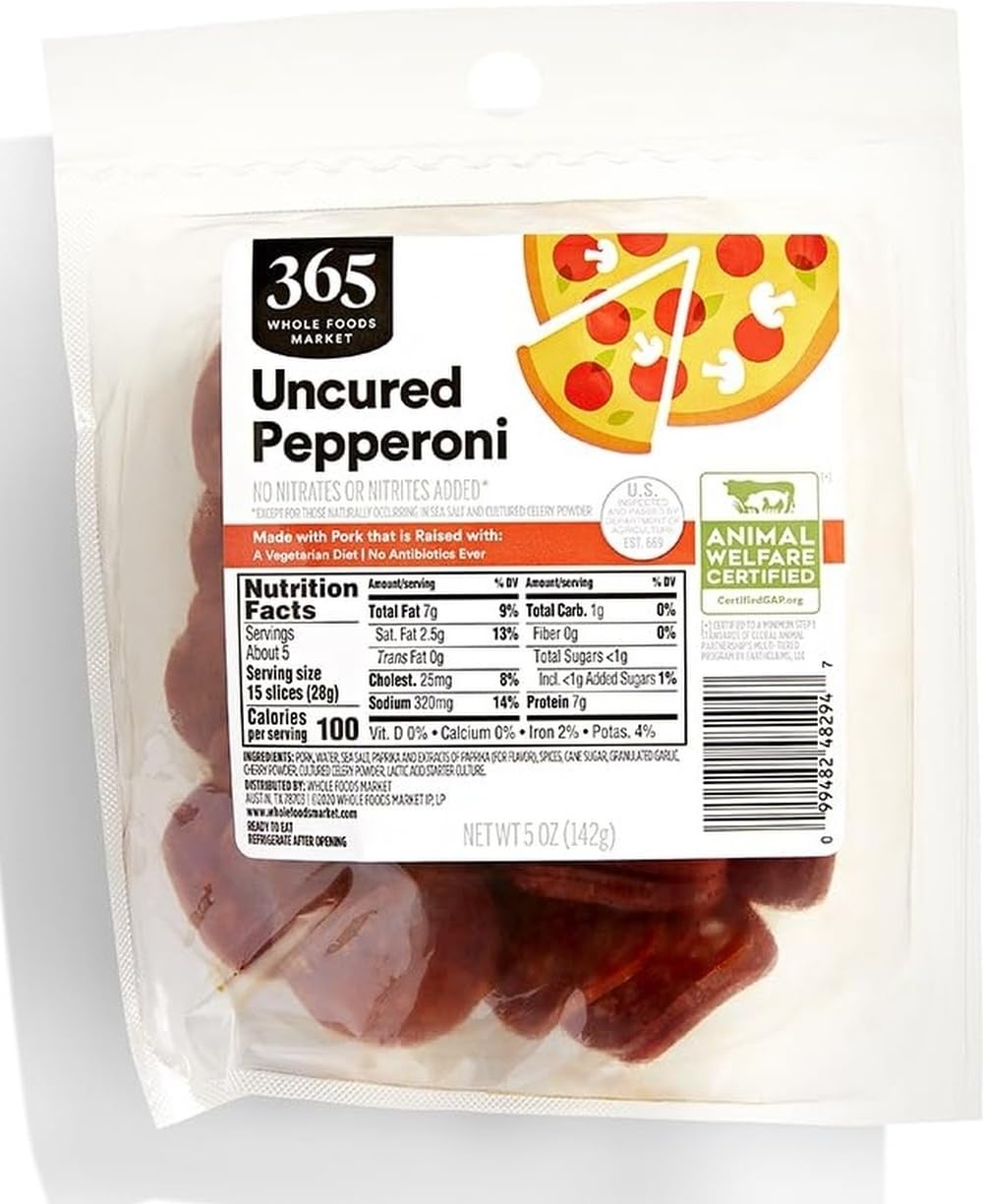 365 by Whole Foods Market, Uncured Pork Pepperoni, 5 oz