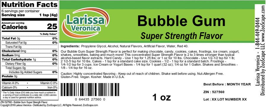 Bubble Gum Super Strength Flavor (1 oz, ZIN: 527560) - 2 Pack