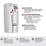 Rubbermaid Commercial Microburst 9000 Aerosol Odor Control LCD Dispenser, White, for Restaurants/Hotels/Schools/Airports/Offices