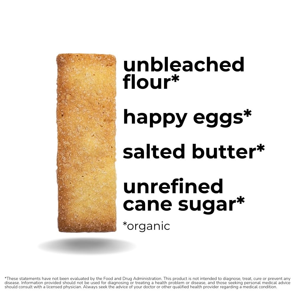 The Panza Sugar Plain Gourmet Cookie Snack Thin & Crispy | Organic, Non-GMO, 100% Natural Ingredients | Mini Pouch 0.7 oz