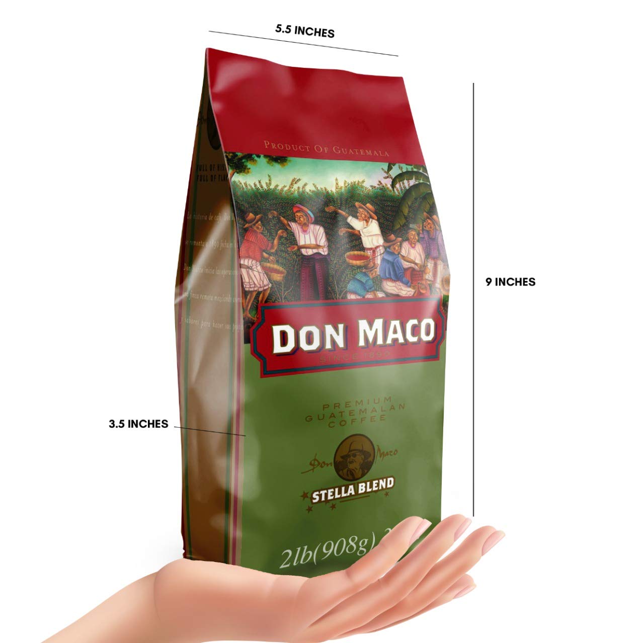 Guatemalan Coffee Don Maco Ground Coffee 2 Pound Bag